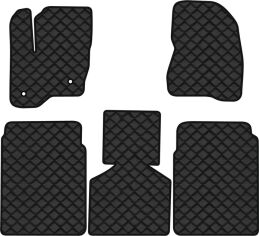 Акція на Килимки з екошкіри EVAtech ECO в салон авто для Flex 6 seats Ford 2009-2019 1 покоління SUV USA Екошкіра чорна з чорною ниткою чорний кант від Rozetka