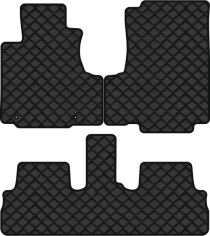 Акція на Килимки з екошкіри EVAtech ECO в салон авто для CR-V (without armrest) Honda 2007-2012 3 покоління SUV EU Екошкіра чорна з чорною ниткою чорний кант від Rozetka