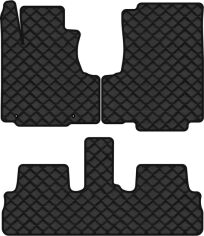 Акція на Килимки з екошкіри EVAtech ECO в салон авто для CR-V (without armrest) Honda 2007-2012 3 покоління SUV USA Екошкіра чорна з чорною ниткою чорний кант від Rozetka