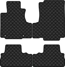 Акція на Килимки з екошкіри EVAtech ECO в салон авто для CR-V (with armrest) Honda 2007-2012 3 покоління SUV EU Екошкіра чорна з чорною ниткою чорний кант від Rozetka