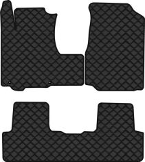 Акція на Килимки з екошкіри EVAtech ECO в салон авто для CR-V (United Kingdom) Honda 2007-2012 3 покоління SUV EU Екошкіра чорна з чорною ниткою чорний кант від Rozetka