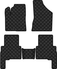 Акція на Килимки з екошкіри EVAtech ECO в салон авто для Sorento (XM) (Hinged Gas Pedal) 7 seats Kia 2009-2012 2 покоління SUV EU Екошкіра чорна з чорною ниткою чорний кант від Rozetka