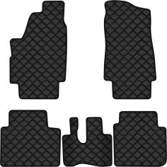 Акція на Килимки з екошкіри EVAtech ECO в салон авто для Niva 4x4 3-doors Lada 2006-2021 1 покоління SUV EU Екошкіра чорна з чорною ниткою чорний кант від Rozetka