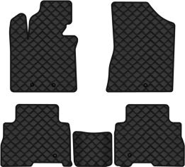 Акція на Килимки з екошкіри EVAtech ECO в салон авто для Sorento (XM) 7 seats Restyling Kia 2012-2014 2 покоління SUV USA Екошкіра чорна з чорною ниткою чорний кант від Rozetka