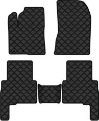 Акція на Килимки з екошкіри EVAtech ECO в салон авто для Sorento (XM) (Hinged Gas Pedal) 5 seats Kia 2009-2012 2 покоління SUV EU Екошкіра чорна з чорною ниткою чорний кант від Rozetka