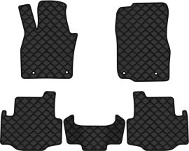 Акція на Килимки з екошкіри EVAtech ECO в салон авто для CX-90 6 seats (without console) Mazda 2023 1 покоління SUV USA Екошкіра чорна з чорною ниткою чорний кант від Rozetka