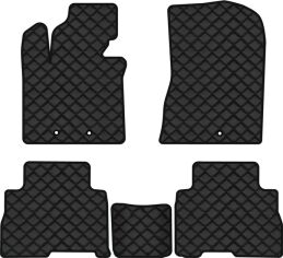 Акція на Килимки з екошкіри EVAtech ECO в салон авто для Sorento (XM) 7 seats Restyling Kia 2012-2014 2 покоління SUV EU Екошкіра чорна з чорною ниткою чорний кант від Rozetka