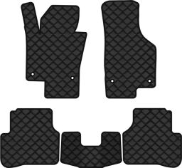 Акція на Килимки з екошкіри EVAtech ECO в салон авто для Passat (B6) (without armrest) Volkswagen 2005-2010 6 покоління Sedan EU Екошкіра чорна з чорною ниткою чорний кант від Rozetka