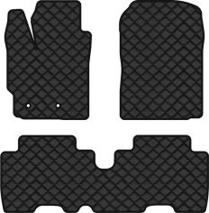Акція на Килимки з екошкіри EVAtech ECO в салон авто для Yaris (II) (XP9) 5-doors Toyota 2005-2012 2 покоління Htb EU Екошкіра чорна з чорною ниткою чорний кант від Rozetka