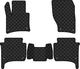 Акція на Килимки з екошкіри EVAtech ECO в салон авто для Touareg (7P) Restyling (4-zone climate control) Volkswagen 2014-2018 2 покоління SUV EU Екошкіра чорна з чорною ниткою чорний кант від Rozetka