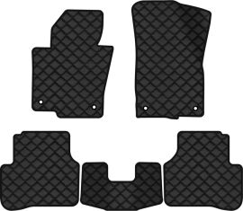 Акція на Килимки з екошкіри EVAtech ECO в салон авто для Passat (B6) (without armrest) Volkswagen 2005-2010 6 покоління Sedan EU Екошкіра чорна з чорною ниткою чорний кант від Rozetka