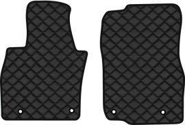 Акція на Килимки з екошкіри EVAtech ECO в салон авто передні для CX-90 6 seats (with console) Mazda 2023 1 покоління SUV USA Екошкіра чорна з чорною ниткою чорний кант від Rozetka