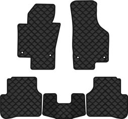 Акція на Килимки з екошкіри EVAtech ECO в салон авто для Passat (B6) (without armrest) Volkswagen 2005-2010 6 покоління Sedan EU Екошкіра чорна з чорною ниткою чорний кант від Rozetka