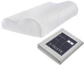 Акція на Набір U-tek Подушка Memory Wawe 49х32 см + Наволочка Wawe M Soft Grey Stripe Сатин Сіра смужка 49х32х10.5 см (pWaweM+SGS49321) від Rozetka