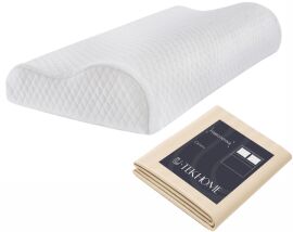 Акція на Набір U-tek Подушка Memory Wawe 58х40 см + Наволочка Memory Wawe L Ivory Beige Stripe Сатин Бежева в смужку 58х40х10.5 см (pWaweL+IBS58401) від Rozetka