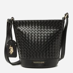 Акція на Сумка крос-боді через плече жіноча маленька U.S. Polo Assn 27A363-AA00A Чорна від Rozetka