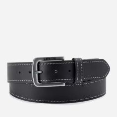 Акція на Ремінь чоловічий шкіряний Levi's Loire 000I6-0000 95 см Чорний від Rozetka
