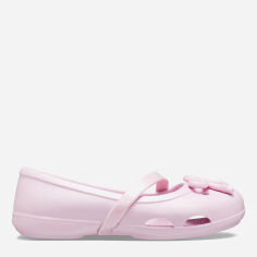 Акція на Дитячі балетки для дівчинки Crocs Lina Bow Charm Flat Ps Blrnapink 206263-6GD 22-23 Світло-рожеві від Rozetka