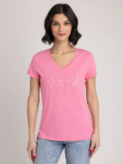 Акція на Футболка бавовняна жіноча U.S. Polo Assn 216342-1D00A(cosmo pink) S Рожева з принтом від Rozetka