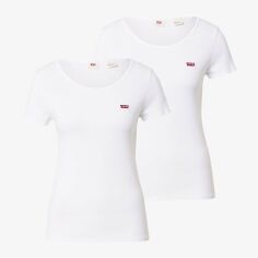 Акція на Набір футболок бавовняних жіночих Levi's 74856-0015 L 2 шт Білий від Rozetka