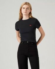 Акція на Футболка бавовняна жіноча Levi's Essential Sporty Tee Rib A7419-0014 M Чорна від Rozetka
