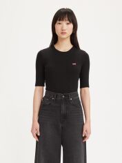Акція на Футболка бавовняна жіноча Levi's Luca Slim Tee Rib A3388-0004 XS Чорна від Rozetka