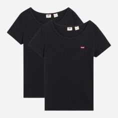 Акція на Набір футболок бавовняних жіночих Levi's 74856-0006 XL 2 шт Чорний від Rozetka