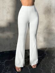 Акція на Штани жіночі SHEIN GD-00133560 XL Білі від Rozetka