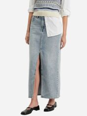 Акція на Спідниця джинсова довга літня пряма жіноча Levi's A7512-0000 30 Блакитна від Rozetka