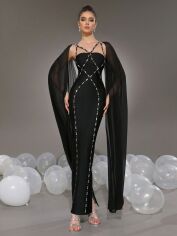 Акція на Сукня осіння жіноча SHEIN GD-00134338 L Чорна від Rozetka