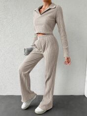 Акція на Костюм жіночий SHEIN GD-00086797 XL Світло-бежевий від Rozetka