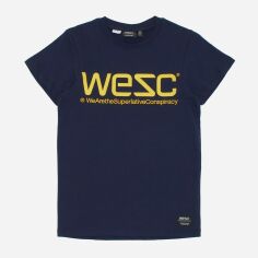 Акція на Футболка чоловіча WeSC XAZ420954FKXY XS Темно-синя з жовтим від Rozetka