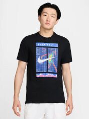 Акція на Футболка довга чоловіча Nike Court Dri-Fit Tennis HJ3369-010 XL Чорна з принтом від Rozetka
