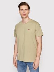 Акція на Футболка бавовняна довга чоловіча Levi's Ss Original Hm Tee Fields Of Rye Jersey 56605-0131 M Оливкова від Rozetka