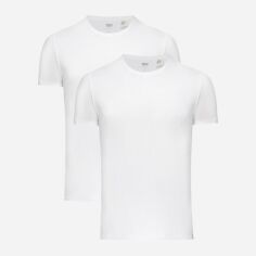 Акція на Набір футболок бавовняних довгих чоловічих Levi's Slim Crewneck 79541-0000 S 2 шт Білий від Rozetka