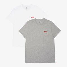 Акція на Набір футболок бавовняних довгих чоловічих Levi's 79681-0001 L 2 шт Білий/Сірий від Rozetka