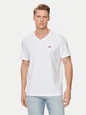 Акція на Футболка бавовняна довга чоловіча Levi's Original Hm Vneck 85641-0000 L Біла від Rozetka