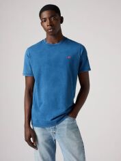 Акція на Футболка бавовняна довга чоловіча Levi's Ss Original Hm Tee True Indigo Dark Ind 56605-0255 S Синя від Rozetka