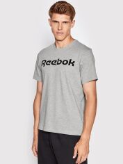 Акція на Футболка бавовняна довга чоловіча Reebok fp9162 L Сіра від Rozetka