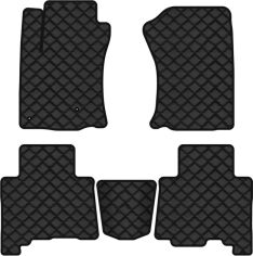 Акція на Килимки з екошкіри EVAtech ECO в салон авто для Land Cruiser Prado (150) 7 seats Toyota 2009-2013 4 покоління SUV EU Екошкіра чорна з чорною ниткою чорний кант від Rozetka