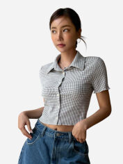 Акція на Футболка жіноча SHEIN GD-00125436 L Чорно-біла від Rozetka