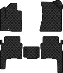 Акція на Килимки з екошкіри EVAtech ECO в салон авто для Santa FE (CM) 5 seats Hyundai 2006-2010 2 покоління SUV EU Екошкіра чорна з чорною ниткою чорний кант від Rozetka