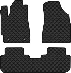 Акція на Килимки з екошкіри EVAtech ECO в салон авто для Highlander (XU40) Sport Toyota 2008-2013 2 покоління SUV USA Екошкіра чорна з чорною ниткою чорний кант від Rozetka