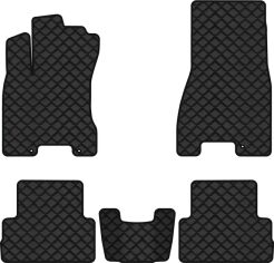 Акція на Килимки з екошкіри EVAtech ECO в салон авто для X-Trail (T31) Nissan 2007-2010 2 покоління SUV EU Екошкіра чорна з чорною ниткою чорний кант від Rozetka