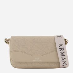 Акція на Сумка кросбоді через плече жіноча середня Armani Exchange 977644964 Бежева від Rozetka
