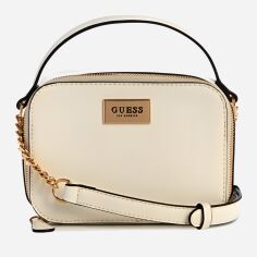 Акція на Сумка крос-боді через плече жіноча маленька Guess 645355553 Молочна від Rozetka