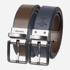 Акція на Ремінь двосторонній чоловічий Calvin Klein 751371846 34-36 Коричневий/Синій від Rozetka