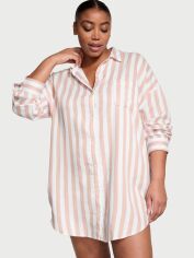 Акція на Нічна сорочка жіноча Victoria's Secret 214887024 XS Білий/Коричневий від Rozetka