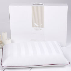 Акція на Подушка ортопедическая Classic 7022 Elite Noble stripe Royal Pearl MirSon 43х59 см від Podushka