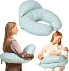 Акція на Подушка-диванчик для годування Sei Design 60х70х16 см Кошенята М’ятна Бавовна Антиалергенне волокно від Rozetka